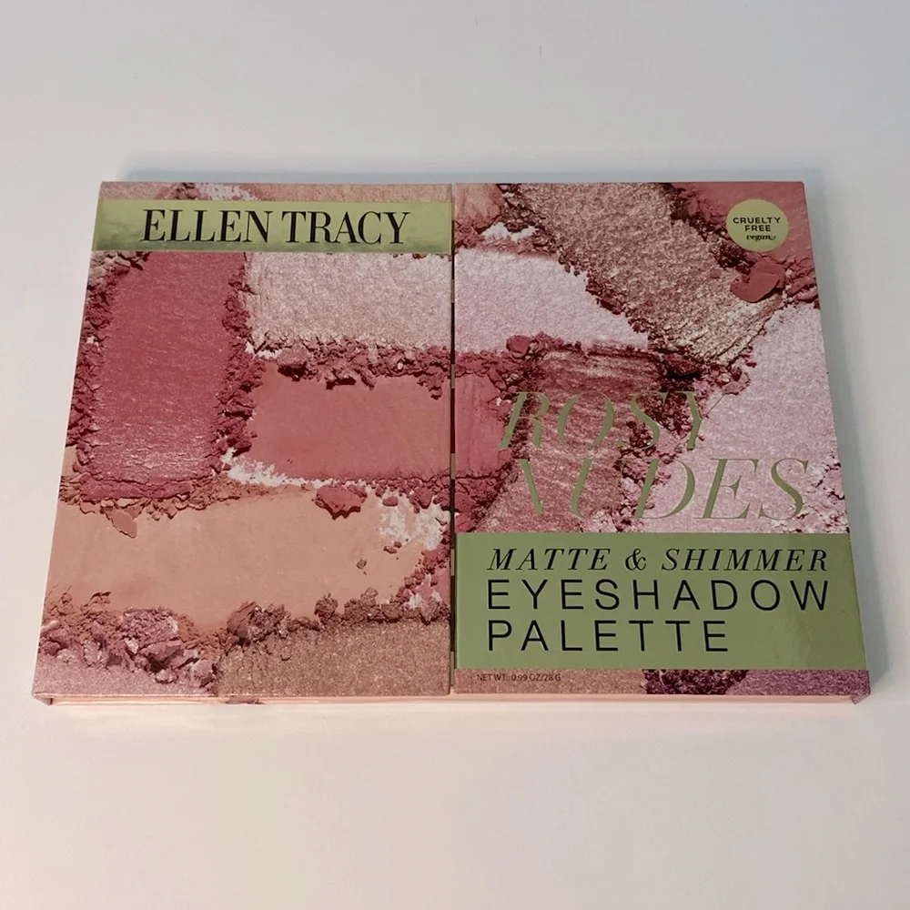 ✨🌿 Ellen Tracy Rosy Nudes Eyeshadow Palette – 35 Matte & Shimmer Shades